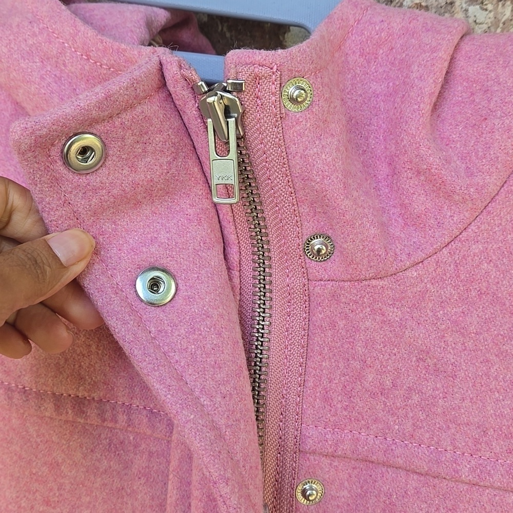 J. Crew Melton Wool Pink Coat Size 4 - Picture 2 of 7